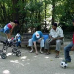 Una familia de inmigrantes en el Campo Grande. -