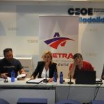 La presidenta de Asetra Valladolid, Virginia Muñoz, en el centro.